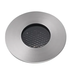 LED innfelt spot grunn, nikkelfarget, Ø 8 cm, aluminium/stål