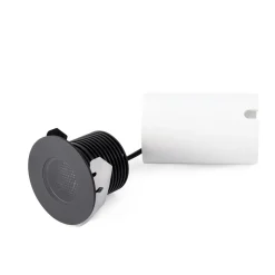 LED innfelt spot grunn, svart, Ø 8 cm, aluminium/stål