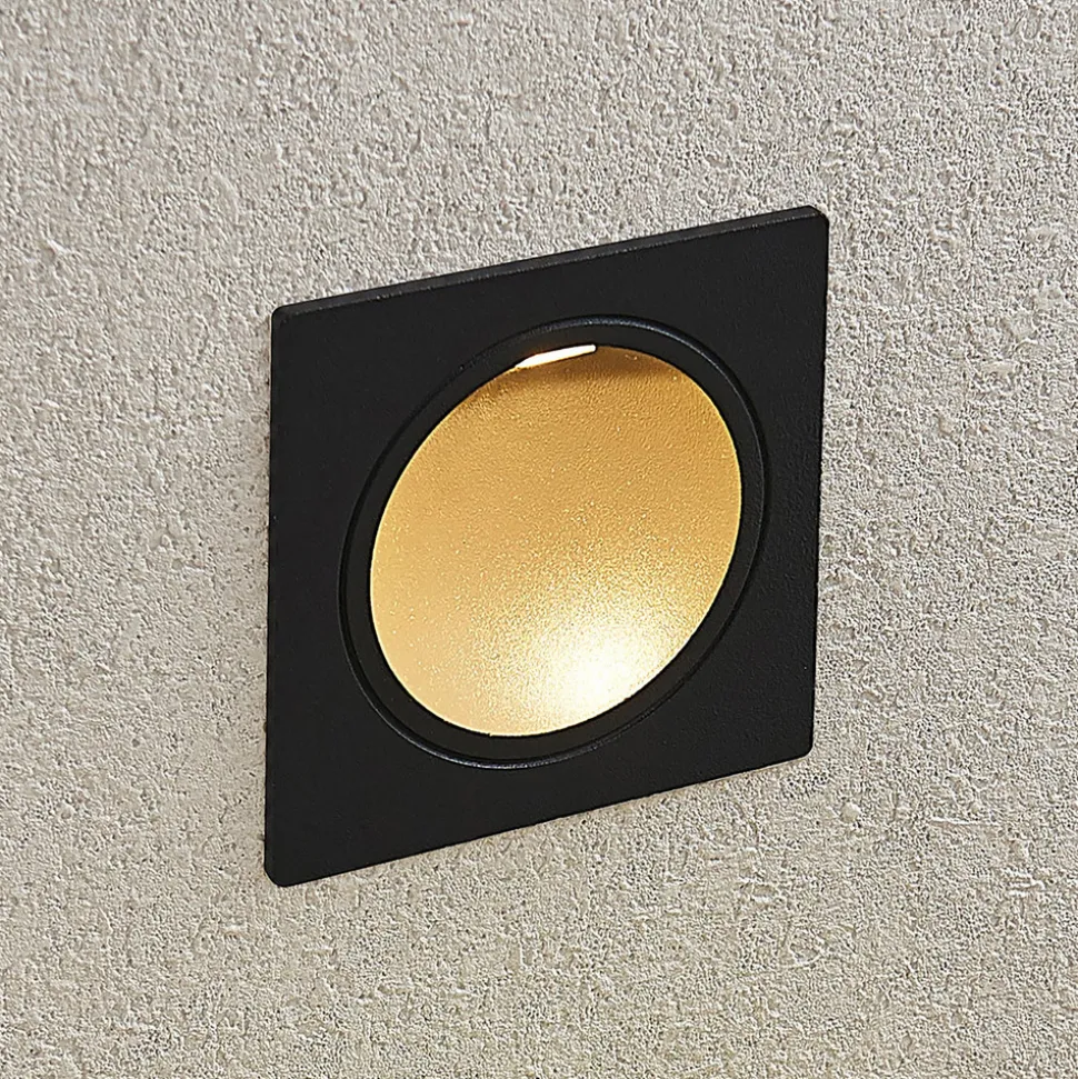 LED innfelt vegglampe Pordis, IP65, kantet