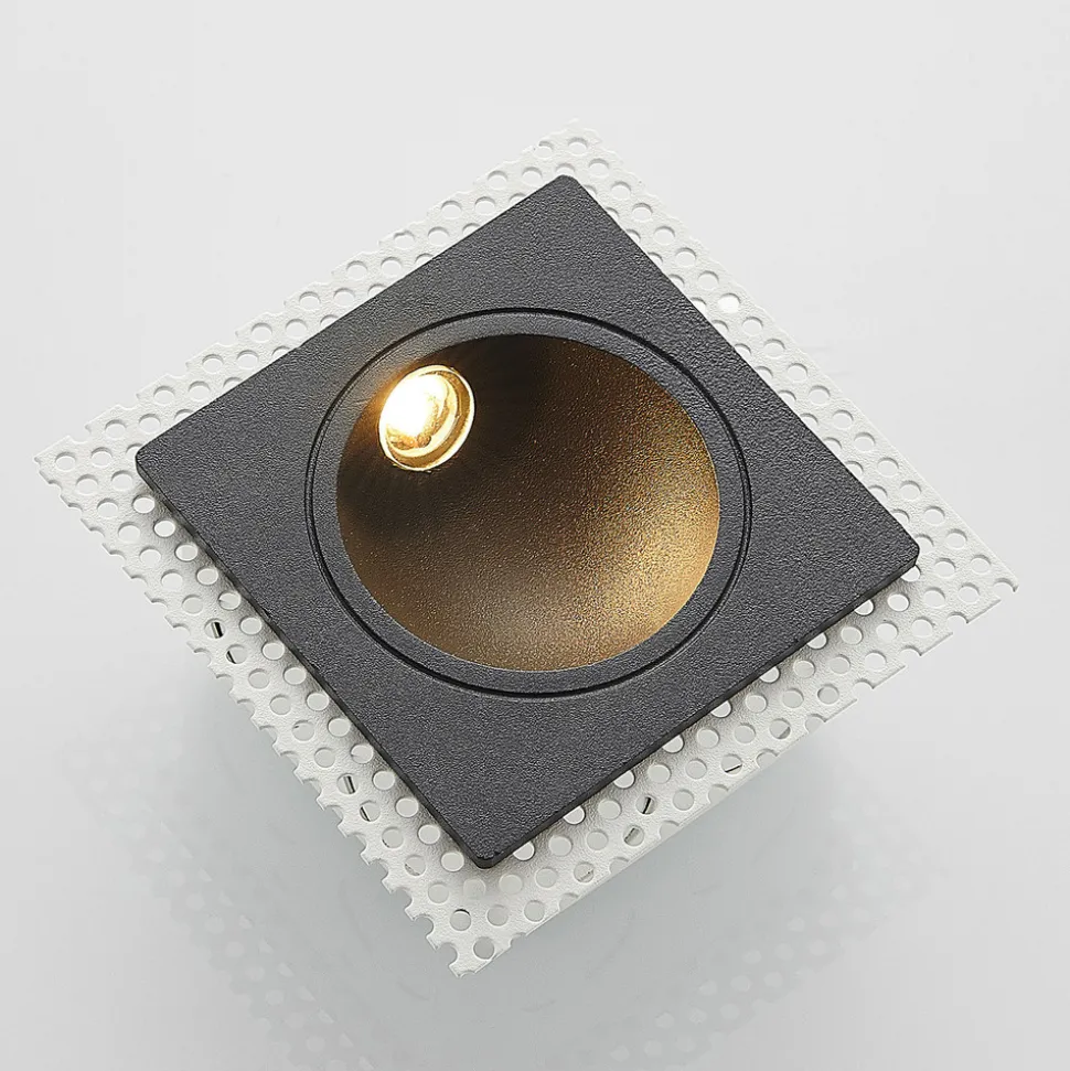 LED innfelt vegglampe Pordis, IP65, kantet