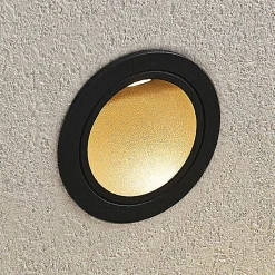 LED innfelt vegglampe Pordis, IP65, rund