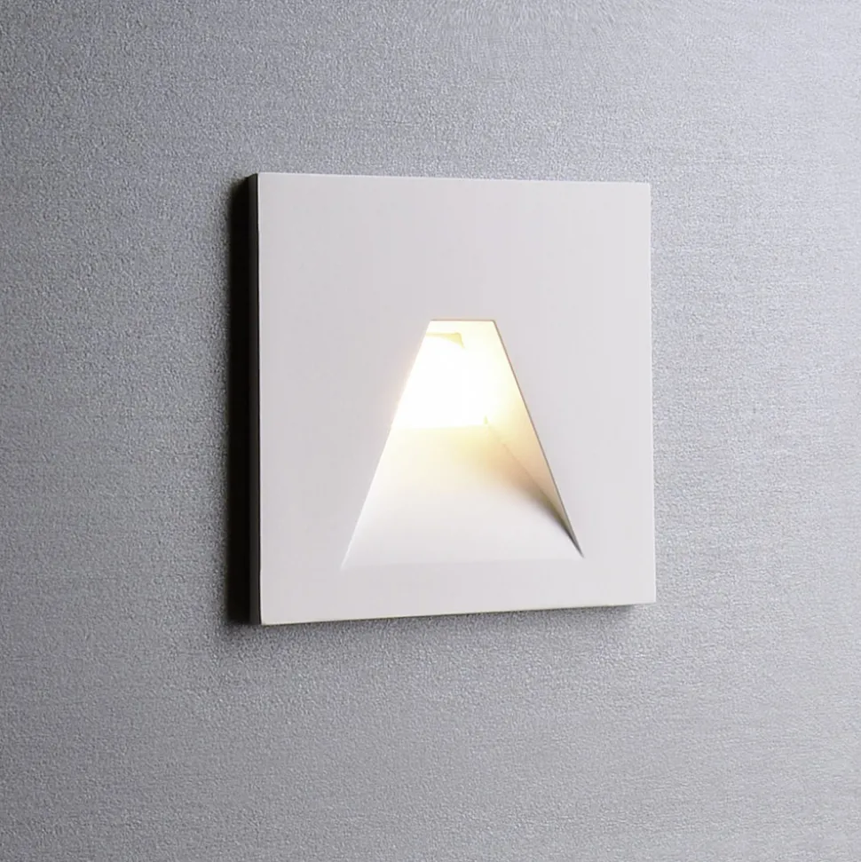 LED innfelt vegglampe SET Alwaid, hvit 8 x 8 cm vinkel 2 700 K