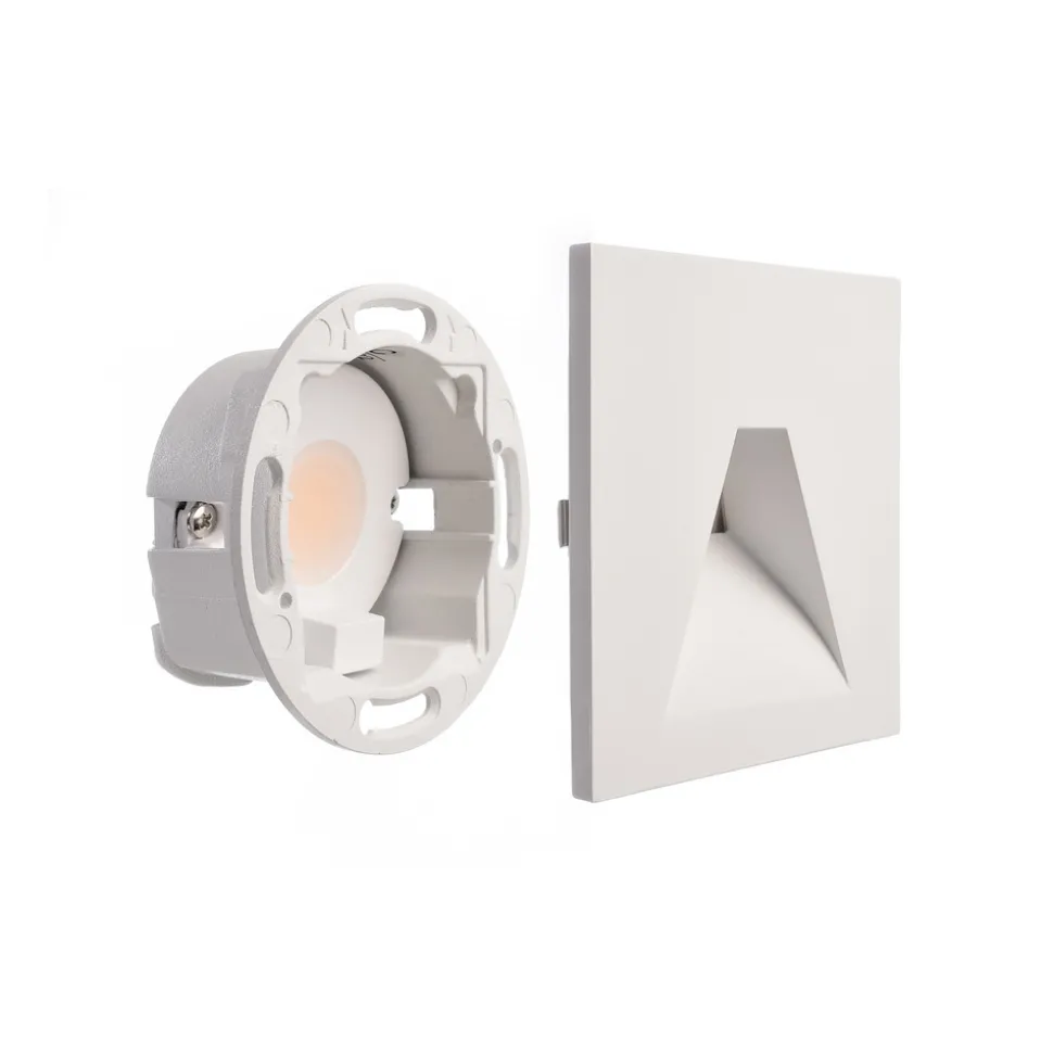 LED innfelt vegglampe SET Alwaid, hvit 8 x 8 cm vinkel 2 700 K