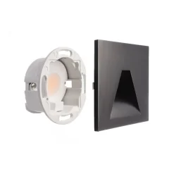 LED innfelt vegglampe SET Alwaid svart 8x8 cm vinkel 2 700 K