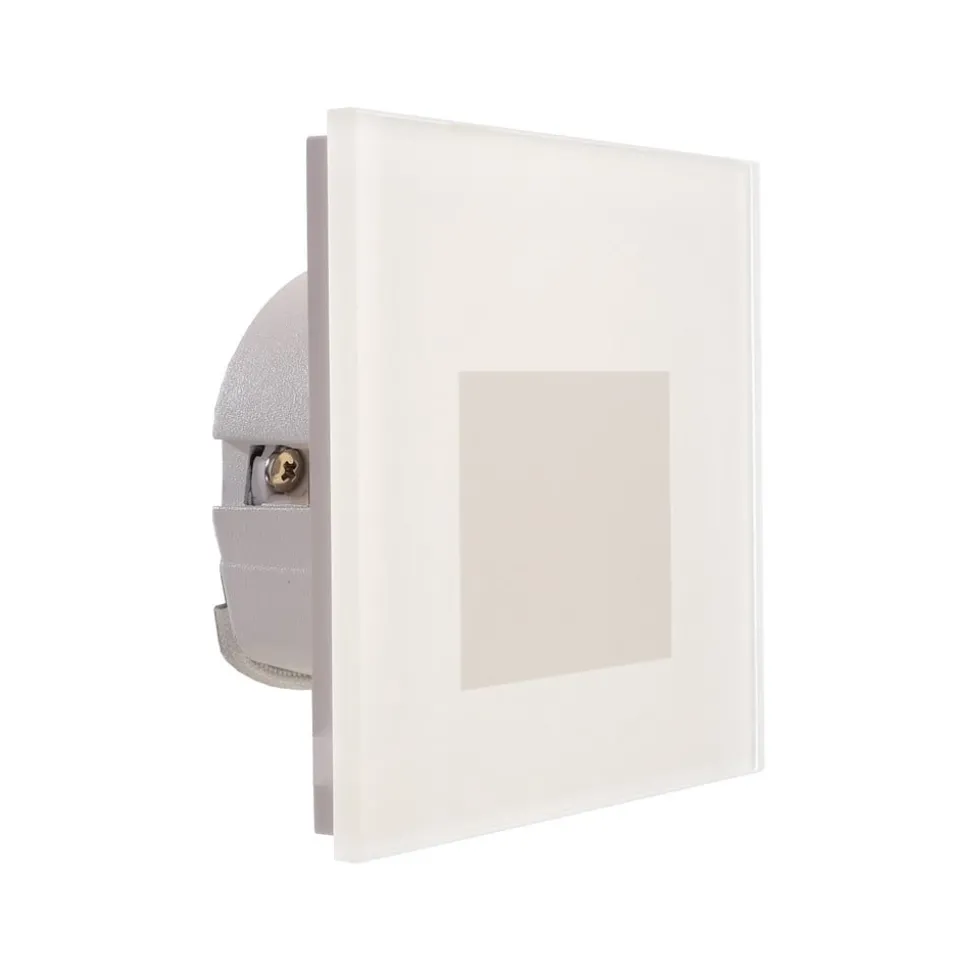 LED innfelt vegglampe SET Alwaid, frostet glass, 8 x 8 cm, 2700 K