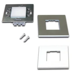 LED innfelt vegglampe Wall F, grå, 0,9 W, 7,5 x 7,5 cm