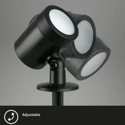 LED jordspyd 3799035, svart, plastsett med 3 stk Ø 5 cm