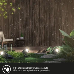 LED jordspyd 3799035, svart, plastsett med 3 stk Ø 5 cm