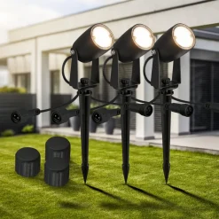 LED jordspyd spot 3928035 12 V 3x forlengelse svart Ø 4 cm