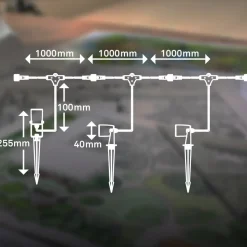 LED jordspyd spot 3928035 12 V 3x forlengelse svart Ø 4 cm