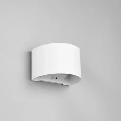 LED oppladbar utendørs vegglampe Talent, hvit, bredde 16 cm, sensor