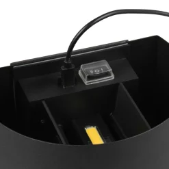 LED oppladbar utendørs vegglampe Talent, svart, bredde 16 cm Sensor