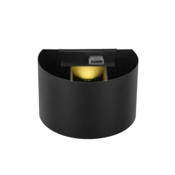 LED oppladbar utendørs vegglampe Talent, svart, bredde 16 cm Sensor