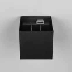 LED oppladbar utendørs vegglampe Talent, svart, bredde 10 cm Sensor