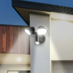 LED sensor utendørs veggspotlight Bilbao 2 lyskilder svart