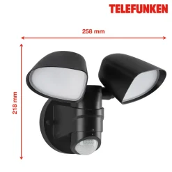 LED sensor utendørs veggspotlight Bilbao 2 lyskilder svart