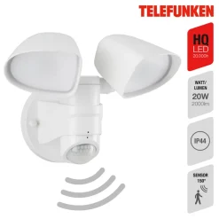 LED sensor utendørs veggspotlight Bilbao 2 lyskilder hvit