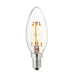 LED stearinlyspære, E14, 3,5 W, 2200 K, glødetråd, dimbar