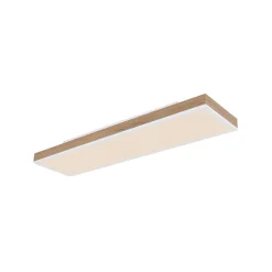 LED taklampe Doro, lengde 80 cm, mørkt tre, tre, CCT