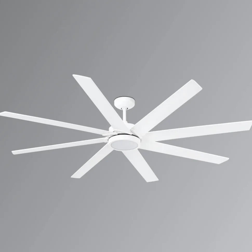 LED takvifte Century i hvitt med åtte vifteblader