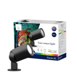 LED utendørs spotlight med fargetone Flores XL, IP44, CCT, RGB