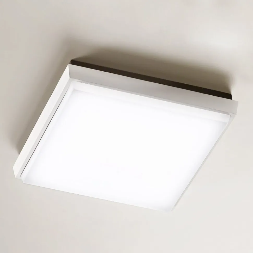 LED utendørs taklampe Desdy, 24 x 24 cm, hvit