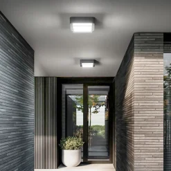 LED utendørs taklampe Diuk, mørkegrå, metall, IP65