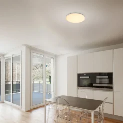 LED utendørs taklampe Dori, Ø 33 cm, hvit, plast, IP54