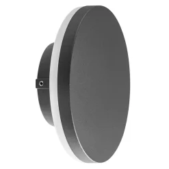 LED utendørs vegglampe Bora rund, mørk grå