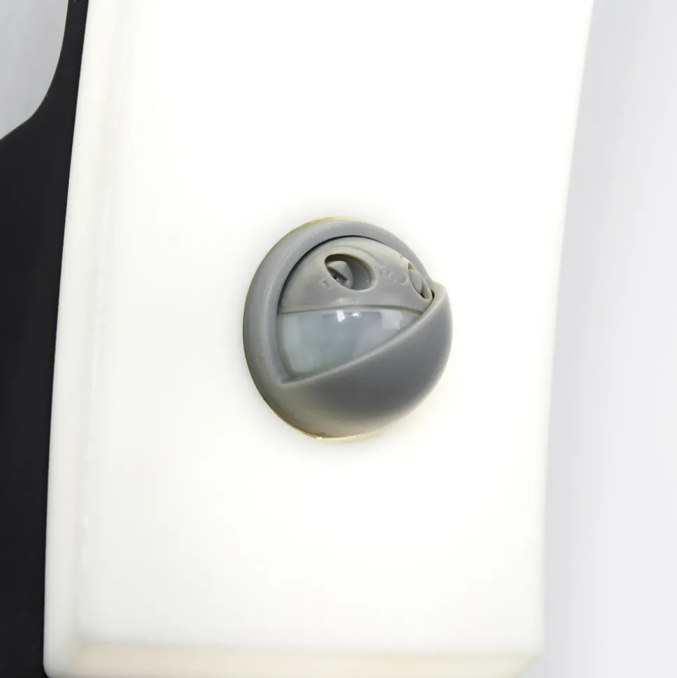 LED utendørs vegglampe Cairo, antrasitt, plast, sensor