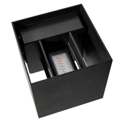 LED utendørs vegglampe Milda kubi, svart, opp/ned, aluminium