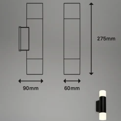 LED-baderomslampe 2090025 2 lyskilder, svart