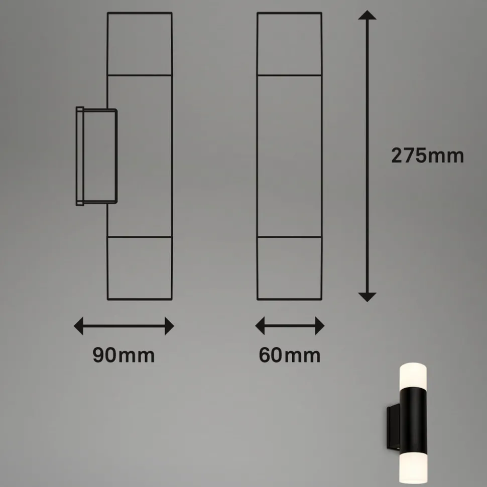LED-baderomslampe 2090025 2 lyskilder, svart
