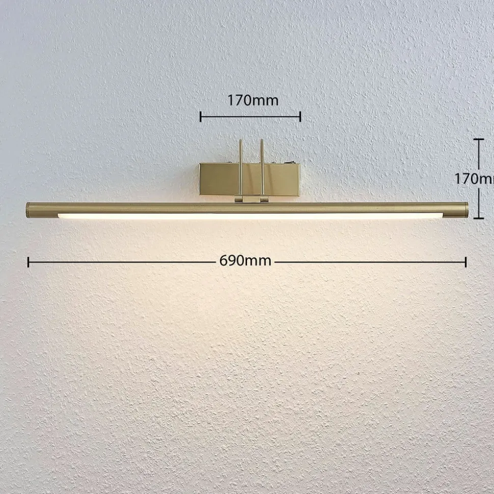 LED-bildelampe Mailine med bryter, messing