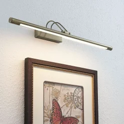 LED-bildelampe Mailine med bryter, antikk messing