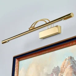 LED-bildelampe Piktura, messing polert