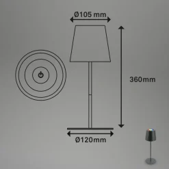 LED-bordlampe 7507015, antrasitt RGBW IP44 berøringsdimmer