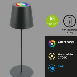 LED-bordlampe 7507015, antrasitt RGBW IP44 berøringsdimmer