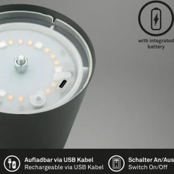 LED-bordlampe 7507015, antrasitt RGBW IP44 berøringsdimmer