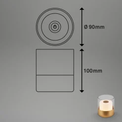 LED-bordlampe 7483 batteri IP44 dimmer, gull
