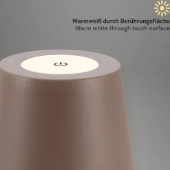 LED-bordlampe 7508012, brun, 2700 K IP44 berøringsdimmer