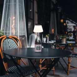 LED-bordlampe 36000 flasketopp hvit plast