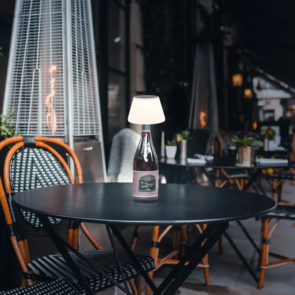 LED-bordlampe 36000 flasketopp hvit plast