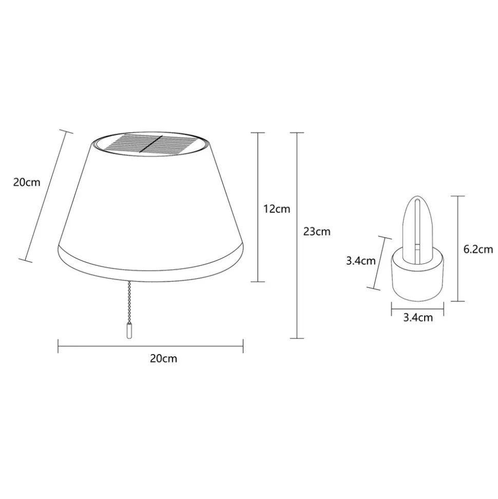 LED-bordlampe 36000 flasketopp hvit plast