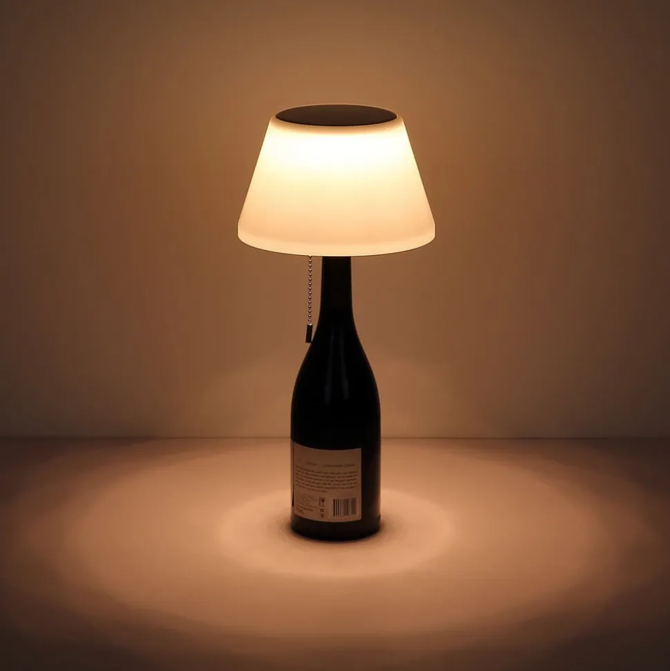 LED-bordlampe 36000 flasketopp hvit plast