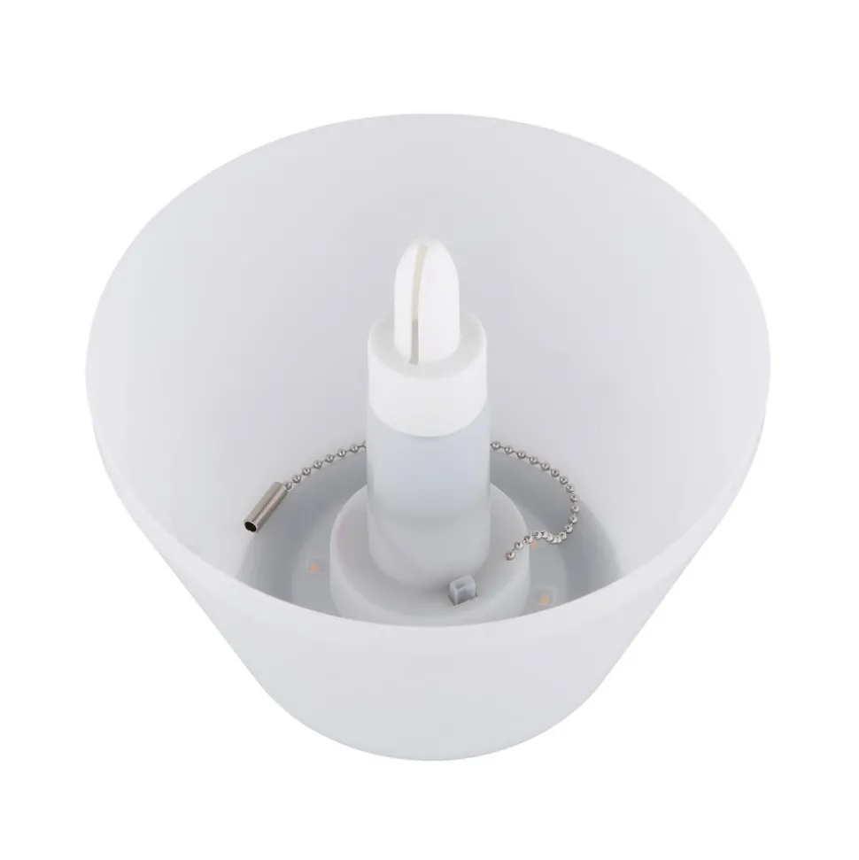 LED-bordlampe 36000 flasketopp hvit plast