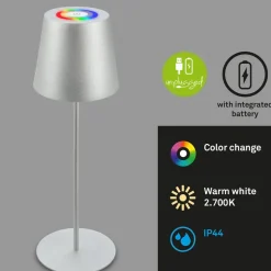 LED-bordlampe 7507015 krom matt RGBW IP44 berøringsdimmer