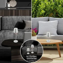 LED-bordlampe 7507015 krom matt RGBW IP44 berøringsdimmer