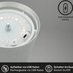 LED-bordlampe 7507015 krom matt RGBW IP44 berøringsdimmer