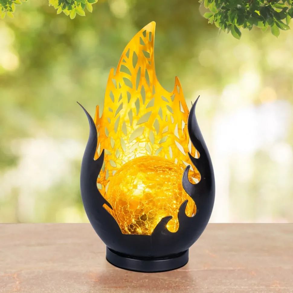 LED-bordlampe 36534, svart, gull, metall, glass